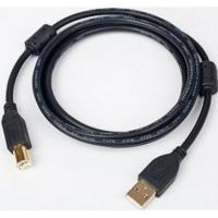 Bion Кабель интерфейсный USB 2.0 AM/BM, позолоченные контакты, ферритовые кольца, 3 м, черный [BXP-CCF-USB2-AMBM-030]