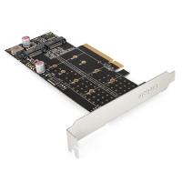 Exegate EX298298RUS Переходник ExeGate EXE-597E2 (2 x M.2 M key -> PCI-E x8 v3.0, для установки двух SSD M.2 2230/2242/2260/2280/22110 M key NGFF в слот PCI-E, материнская плата должна быть c функцией
