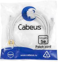 Патч-корд Cabeus PC-UTP-RJ45-Cat.5e-5m-WH U/UTP RJ-45 вил.-вилка RJ-45 кат.5E 5м белый ПВХ