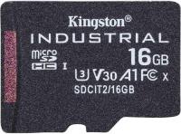 Промышленная карта памяти Micro SecureDigital 16GB Kingston, Class 10 UHS-I U3 V30 A1 TLC в режиме pSLC, темп. режим от -40? до +85?
