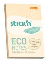 Блок самоклеящийся бумажный Stick`n ECO 21741 51x76мм 100лист. 60г/м2 пастель желтый
