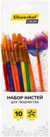 Набор кистей Silwerhof Color (наб.10шт) синт.кр.№2,3/плос.№3,6,7,12/овал.№3,10