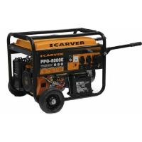 Генератор CARVER PPG- 8000Е бензин { (LT-190F, 6,0/6,5кВт, 220В, бак 25л,эл.ст, кол/рук. медь) }