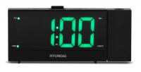 Радиобудильник Hyundai H-RCL243 черный LCD проек.изоб. подсв:зеленая часы:цифровые FM