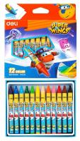 Восковые мелки Deli EC21000 Super Wings 12цв. картон.кор./европод.