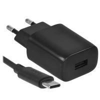 HOCO C134A/ Сетевое ЗУ + Кабель Type-C 1m/ 1 USB/ Выход: 10.5W/ Black