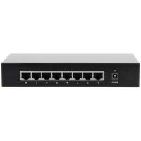 DAHUA DH-PFS3008-8GT 8-портовый гигабитный неуправляемый коммутатор, 8xRJ45 1Gb, коммутация 16 Гбит/с, MAC-таблица 2К, металл