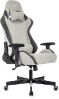 Кресло игровое Knight Regal Fabric светло-серый/серый искусственная замша крестов. металл