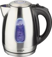 Чайник электрический Vitek VT-WK1056 1.7л. 2200Вт серебристый матовый/черный корпус: металл