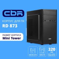 CBR Корпус mATX Minitower RD873, без БП, 2*USB 2.0, HD Audio+Mic, Black [PCC-MATX-RD873-WPSU]
