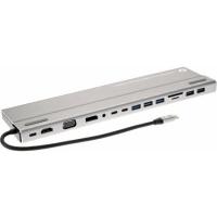VCOM CU4703  Адаптер TypeC -->3*USB3.0+2*USB2.0+VGA+RJ45+SD+TF+AUD+HDMI+DP+2*USB3.1 Data+PD[4895182217294]