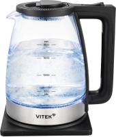 Чайник электрический Vitek VT-WK1071 1.7л. 1800Вт черный/серебристый корпус: стекло