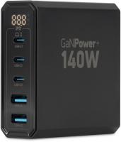Настольное зар./устр. Digma Pro DPW10A 140W 5A (PD+QC) 3хUSB-C/2xUSB-A универсальное черный (DPW1A4G024BK)