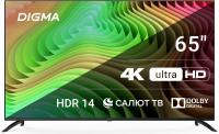 Телевизор LED Digma 65" DM-LED65UBB40 Салют ТВ Frameless Metal черный/черный 4K Ultra HD 60Hz DVB-T DVB-T2 DVB-C DVB-S DVB-S2 USB WiFi Smart TV