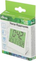Будильник Ritmix CAT-042 белый LCD подсв:белая часы:цифровые без радио