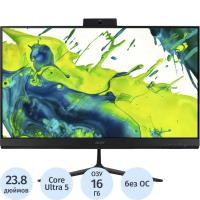 Моноблок Acer Aspire C24B-GMTL 23.8" Full HD Core Ultra 5 115U (1.5) 16Gb SSD512Gb HDG Eshell GbitEth WiFi BT клавиатура мышь Cam черный 1920x1080