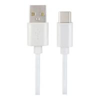 PERFEO Кабель USB A вилка - C вилка, 2.4A, белый, силикон, длина 1 м., ELASTIC (U4717)