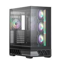 XASTRA Корпус Q700 4ARGB-C10-UC Black ATX/Aquarium/Screewless/4x120mm ARGB PWM mirror fans/Argb+PWM HUB 10port/Type C Q700-4FM12A-C10-UC