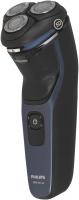 Бритва роторная Philips Series 3000 S3144/00 реж.эл.:3 питан.:аккум. черный/синий