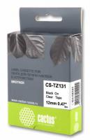 Картридж ленточный Cactus CS-TZ131 TZe-131 черный на прозрачном 12x8 для Brother 1010/1280/1830VP/7600VP