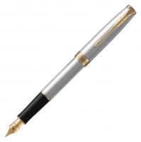 Ручка перьев. Parker Sonnet Core F527 (1931504) Stainless Steel GT F сталь нержавеющая подар.кор.