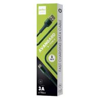 PERFEO Кабель USB A вилка - C вилка, 3A, зеленый, длина 1 м., AVANGARD (U4713)