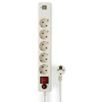 Гарнизон Сетевой фильтр для ИБП ECL-5-U2-W-1.8 5р, 10А, 2xUSB, 1.8м, ур.защиты 4, белый, пакет (22436)