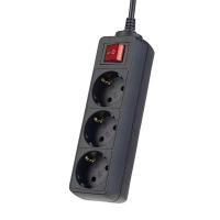 Perfeo Сетевой удлинитель с кнопкой "POWERMATE", PF_A4680 ( 5,0м, 3 розетки, черный (PF-PM-3/5,0-B))