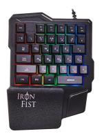 Игровой блок Оклик 701G IRON FIST черный USB for gamer LED (подставка для запястий) (1196590) кабель 1.8м