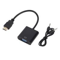 Bion Переходник с кабелем HDMI - VGA+Audio, 19M/15F + mini-jack 3.5 mm, 15см, черный [BXP-A-HDMI-VGA-03]