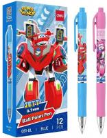 Ручка шариков. автоматическая Deli Super Wings (EQ61-BL) ассорти d=0.7мм син. черн. 1стерж. пулевидный пиш. наконечник кругл. резин. манжета чернила пониженной вязкости