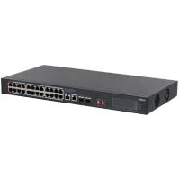 DAHUA DH-S3228-24GT-240 24-портовый неуправляемый гигабитный коммутатор с PoE, уровень L2 : 24 RJ45 10/100/1000Мбит/с (PoE/PoE+/Hi-PoE), 2 RJ45 10/100/1000Мбит/с (uplink), 2 SFP 1000Мбит/с (uplink)