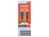 Defender USB04-06 PRO Кабель USB 2.0  для соед. 1.8м AM/BM , зол.конт, 2фер.фил.  [87430]