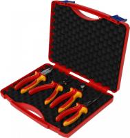Набор инструментов Knipex KN-002015 4 предмета диэлектр.покр. (жесткий кейс)