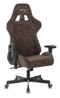 Кресло игровое Zombie VIKING KNIGHT Fabric темно-коричневый Light-10 с подголов. крестов. металл