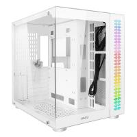 Ginzzu V580 RGB подсветка, закаленное стекло 1*USB 3.0,1*USB 2.0, AU Белый ATX