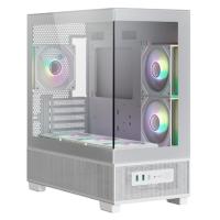 XASTRA Q500M 6ARGB-C10-UC White mATX/Aquarium/Screewless/ 6x120mm ARGB PWM FM fans/Argb+PWM HUB 10port/ Type-C/ Q500M-6FM12A-C10-UC-WH