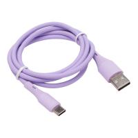 Cablexpert Кабель USB2.0 AM/Type-C, 3А, 18Вт, QC3.0, силиконовый, медь, 1м, фиолетовый, пакет (CC-USB2S-AMCM-1M-V)