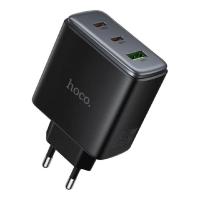 HOCO Зарядное устройство Hoco 65Вт, 3.25А, QC3.0/PD, 1xUSB, 2xType-C, C160A, черный, коробка