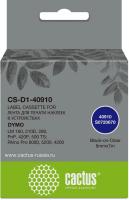Картридж ленточный Cactus CS-D1-40910 40910 черный на прозрачном 9x7 для Dymo LM 160, 210D, 280, PnP, 420P, 500 TS; Rhino Pro 6000, 5200, 4200 без чипа