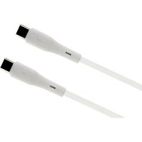 PERFEO Кабель USB C вилка - C вилка, 60W, белый, силикон, длина 1 м., ELASTIC (C1106)