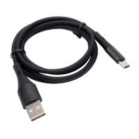 Cablexpert Кабель USB2.0 AM/Type-C, 3А, 18Вт, QC3.0, силиконовый, медь, 1м, черный, пакет (CC-USB2S-AMCM-1M-BK)