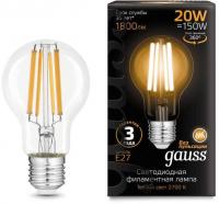 Лампа светодиодная Gauss Filament 102902120 20Вт цок.:E27 груша 220B св.свеч.бел.теп. (упак.:10шт)