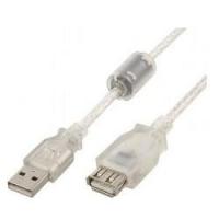 Cablexpert Кабель удлинитель USB2.0 Pro, AM/AF, 1,8м, экран, 2 феррит.кольца, прозрачный (CCF-USB2-AMAF-TR-6)