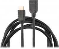 Кабель-удлинитель аудио-видео Buro HDMI (m)/HDMI (f) 1.5м. позолоч.конт. черный (BU-HDMI2.0-EXTND-1.5M)