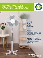 Вентилятор напольный Scarlett SC-SF111B27 40Вт скоростей:3 белый/серый