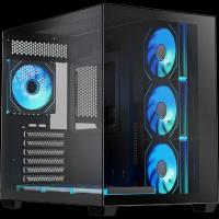 XASTRA QW500 7ARGB-C10-UC Black ATX/Aquarium/Screewless/7x120mm ARGB PWM FM fans/Argb+PWM HUB 10port/Type-C/ QW500-7FM12A-C10-UC