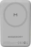 Мобильный аккумулятор Magssory PBN013t 10000mAh QC/PD 15W 3A USB-C беспров.зар. титановый