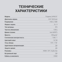 Монитор Digma 23.8" Progress 24P601F черный IPS LED 1ms 16:9 HDMI M/M матовая 250cd 178гр/178гр 1920x1080 120Hz DP FHD 2.95кг