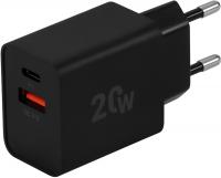Сетевое зар./устр. Digma DGW2D 20W 3A+1A (PD+QC) USB-C/USB-A универсальное черный (DGW2D0F110BK)